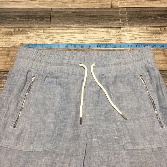 Athleta Cabo Linen Joggers Women’s 10T Blue Chambray Tapered (Inseam 29) - Picture 4 of 10